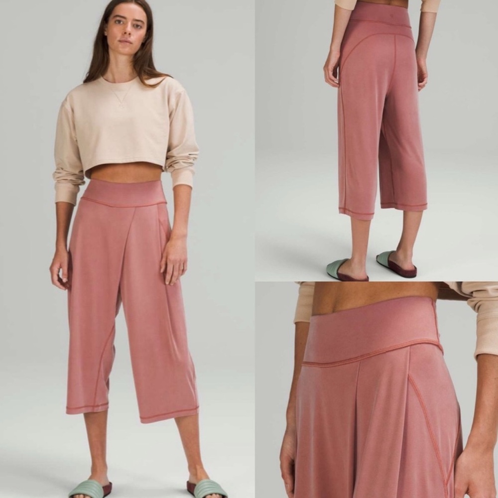 Lululemon wide leg Cropped Pants 19 “ spiced chai